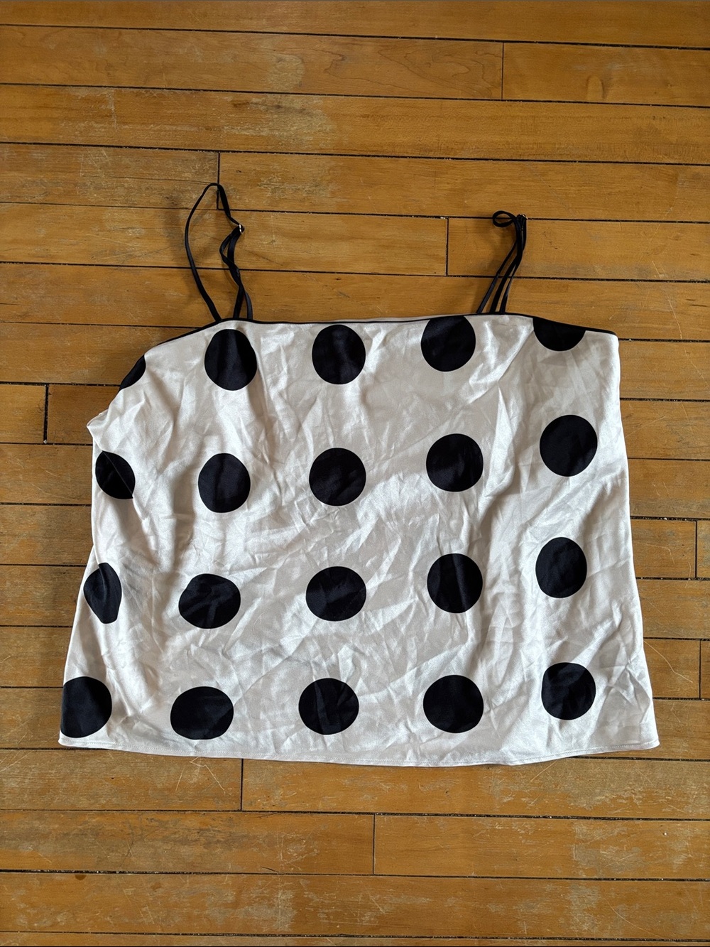 EUC Victoria's Secret Cream Satin Cami with Black Trim